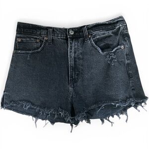 Abercrombie High Rise Mom Shorts Black | Size 28/6 | Perfect Staple